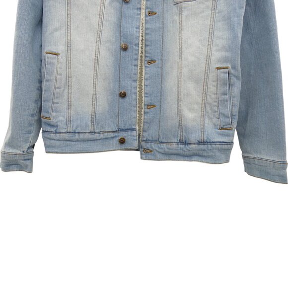 Saint Morta Sherpa Denim Jacket Small Men’s Unisex Oversized Boyfriend Fit - Picture 5 of 10